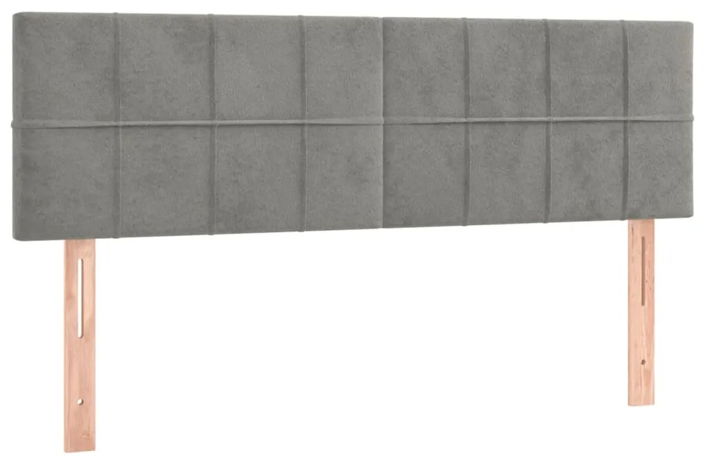 Testiere 2 pz grigio chiaro 72x5x78/88 cm in velluto
