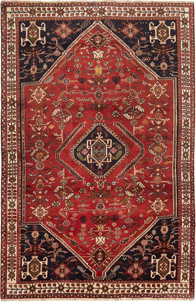Shiraz Tappeto persiano 250 x 160 Rosso (Iran) Annodato A Mano