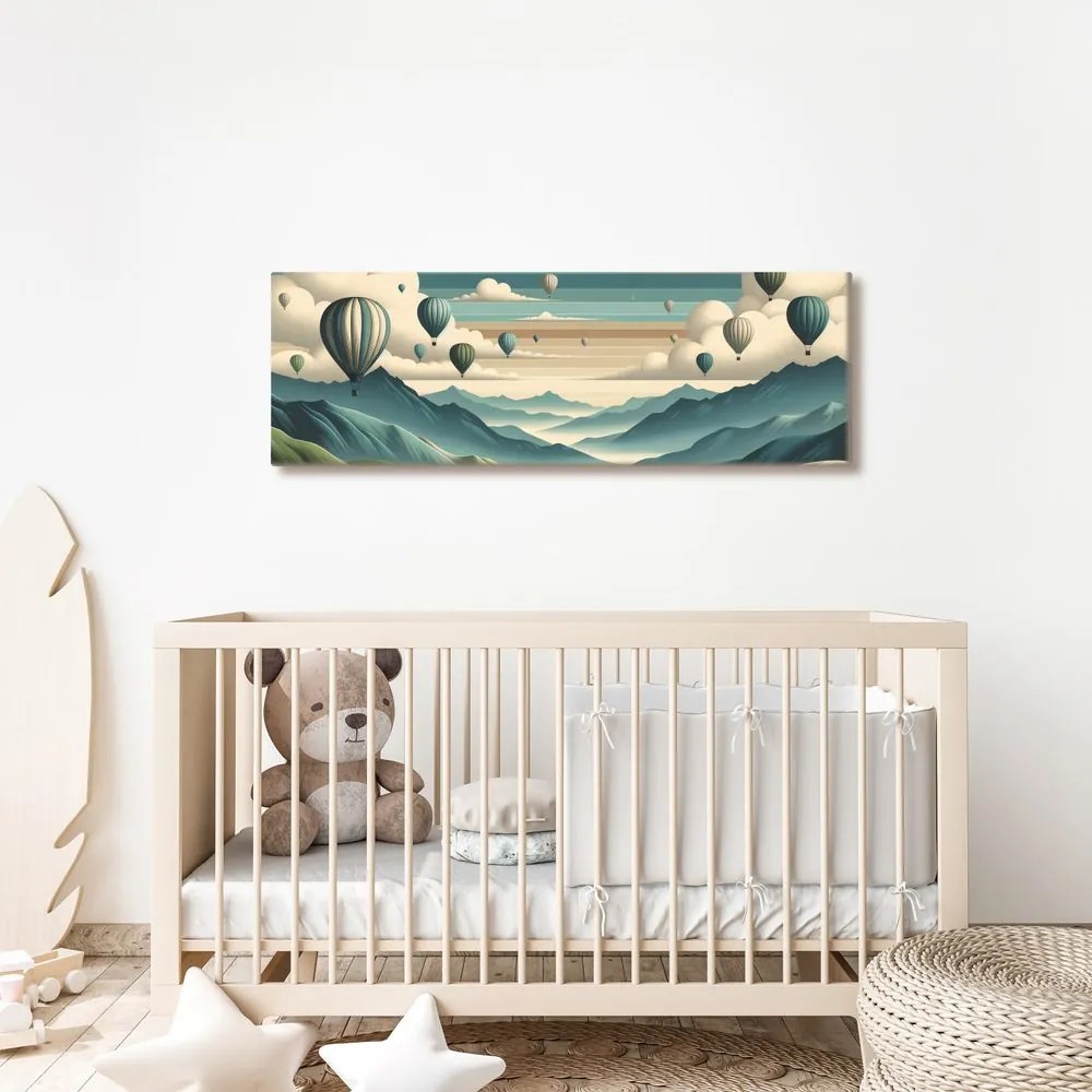 Quadro su tela – Montagne e cielo pieni di palloni
