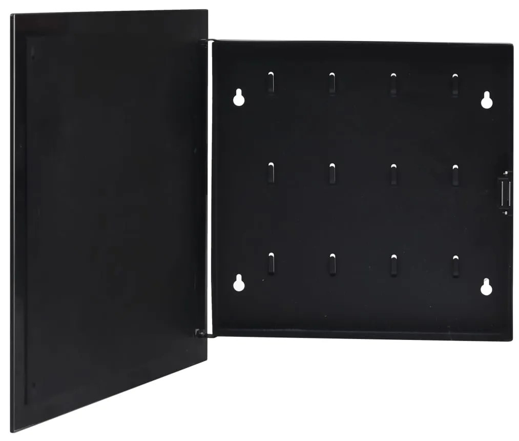 Cassetta Portachiavi Con Lavagna Magnetica Nera 35x35x4 Cm /