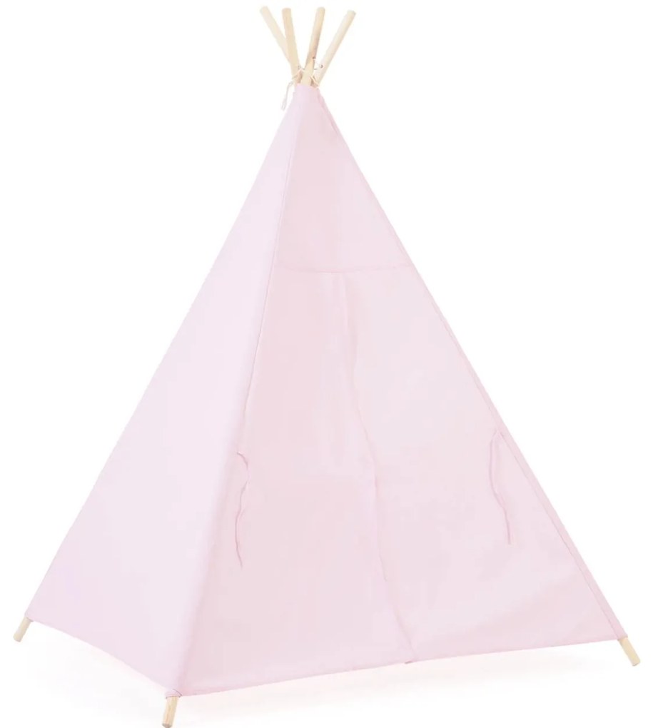 Kave Home - Tipi Darlyn 100% cotone rosa e gambe in legno massello di pino