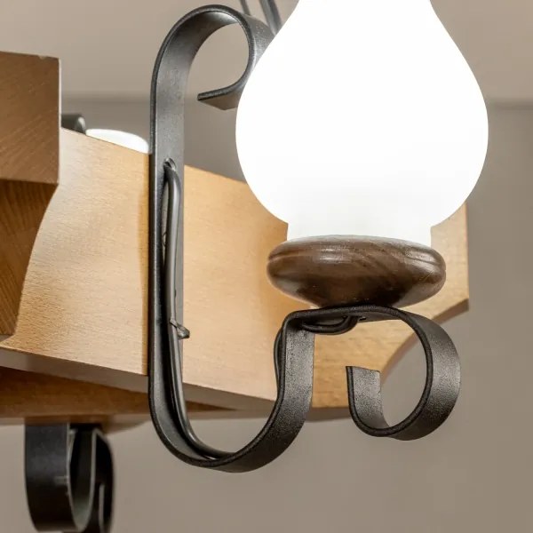 Brilagi - Lampadario a sospensione con catena QUEEN 3xE14/40W/230V faggio/noce