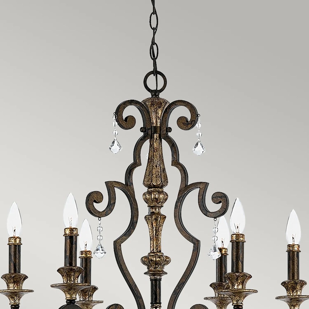 Lampadario Classico Marquette In Acciaio Bronzo Heirloom 6 Luci E14