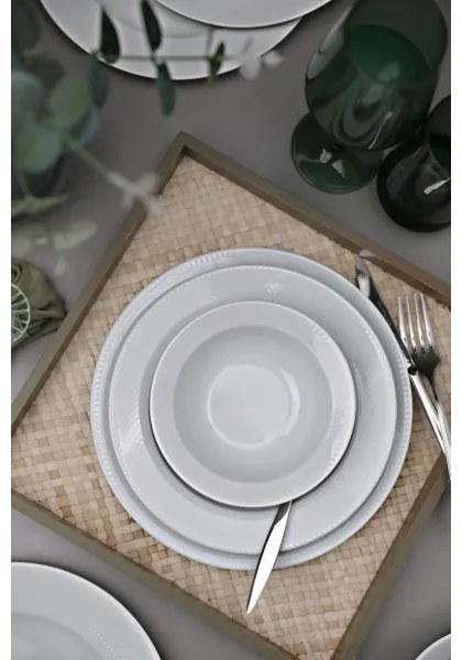 Set da tavola 18 pezzi in porcellana bianca