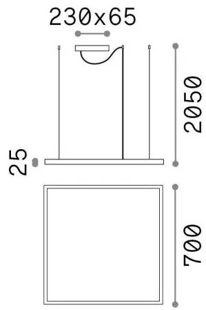 Ideallux oracle slim sp d070 square 3000k on-off bk