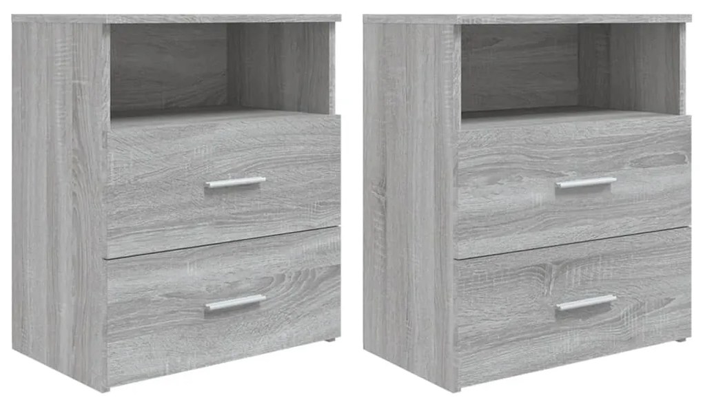 Comodini 2 Pz Grigio Sonoma 50x32x60 Cm /