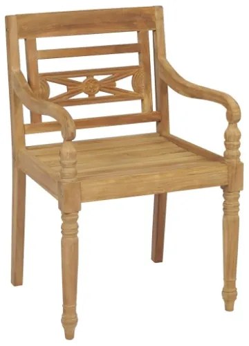 Sedie Batavia con Cuscini 6 pz in Legno Massello di Teak