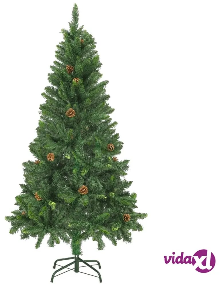 vidaXL Albero di Natale Artificiale con Pigne Verde 150 cm