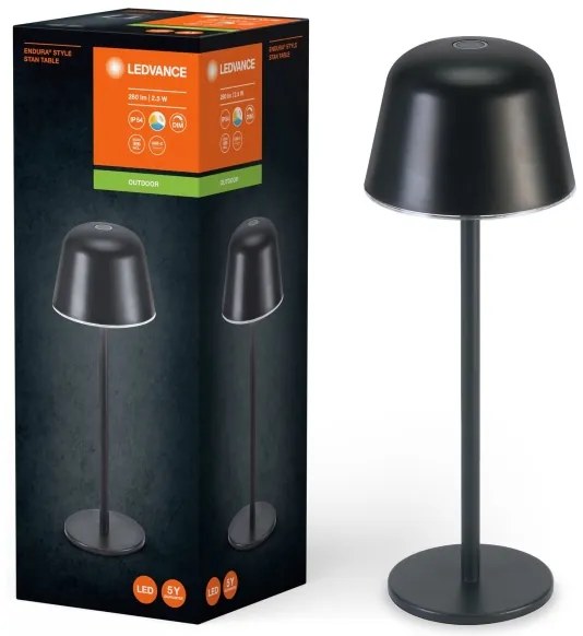 Ledvance - Lampada LED dimmerabile per esterni ricaricabile TAVOLO LED/2,5W/5V IP54 nero
