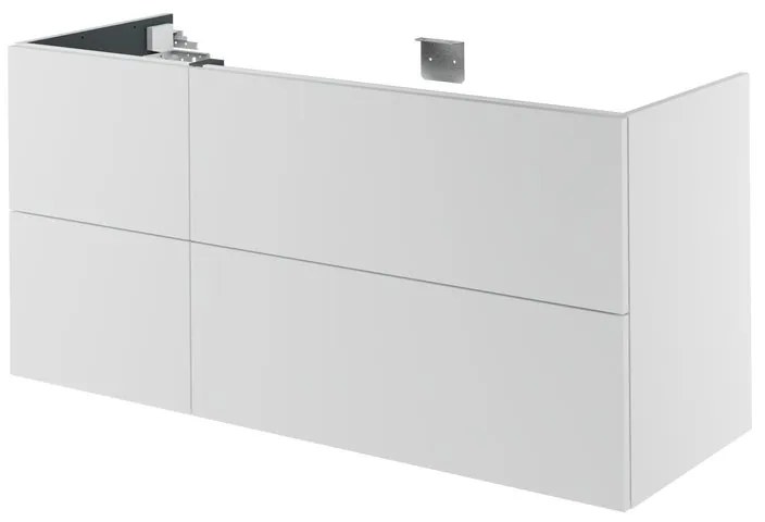 Mobile da bagno sotto lavabo SENSEA Neo bianco laccato L 135 x H 64 x P 48 cm 2 cassetti, lavabo non incluso