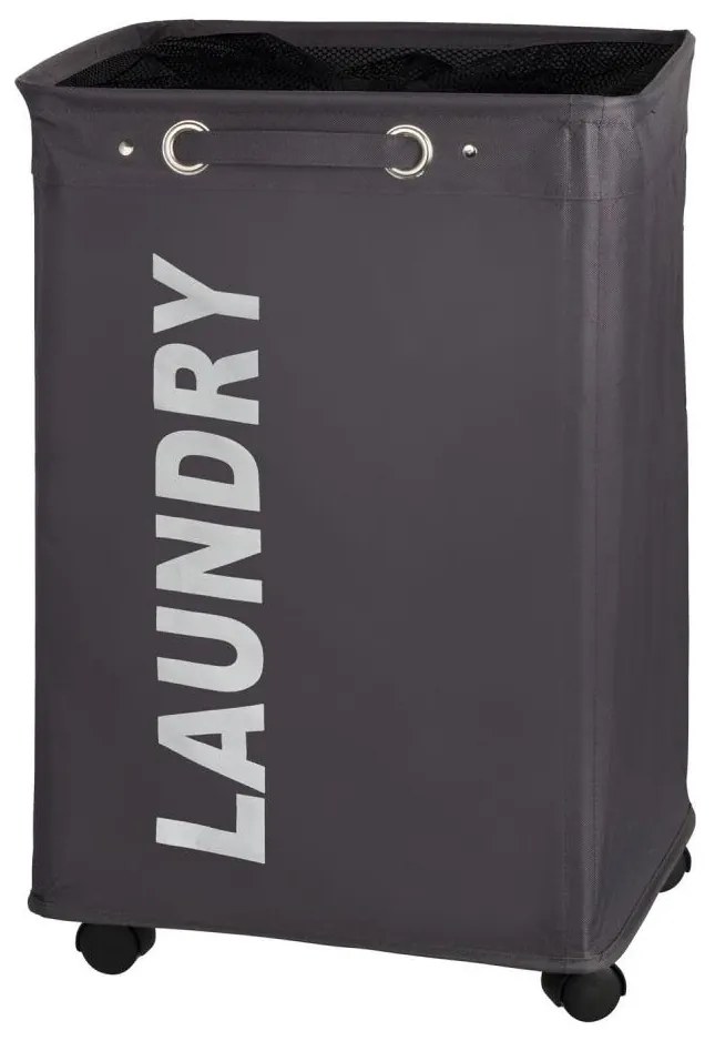 WENKO 3450112100 - Cesto portabiancheria QUADRO 40x60 cm grigio/nero