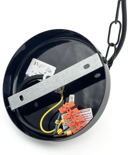 Lampadario a catena ROSA 3xE27/60W/230V nero/grigio