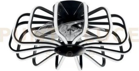 Plafoniera led ventilatore grecale nero 80w 8470lm cct dimmerabile ...