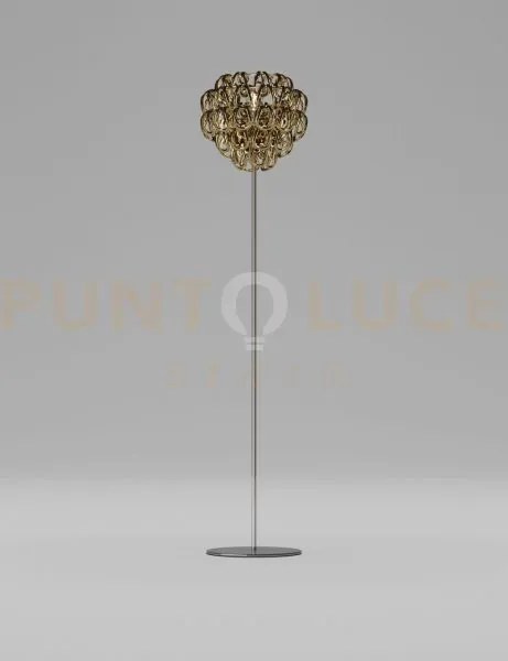 Giogali lampada da terra cristallo oro e cromo lucido 1 luce attacc...