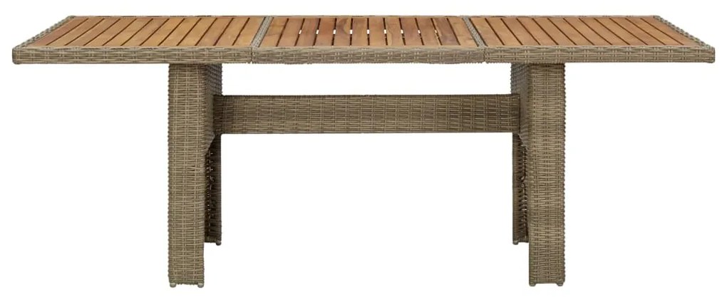 Tavolo da giardino marrone 200x100x74 cm in polyrattan