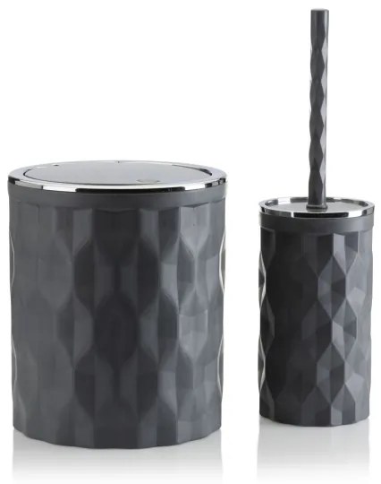 Set da bagno REINA 5 pz antracite/cromo