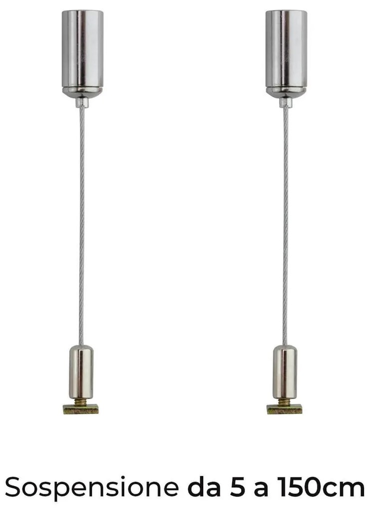 Profilo Lineare Bianco a Sospensione in Alluminio per Striscia LED 1m e 2m Variante Lunghezza 1 Metro