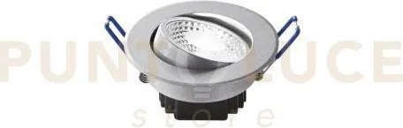 Incasso led orione nikel tondo 7w 650lm 4000k 8,7x5,7cm