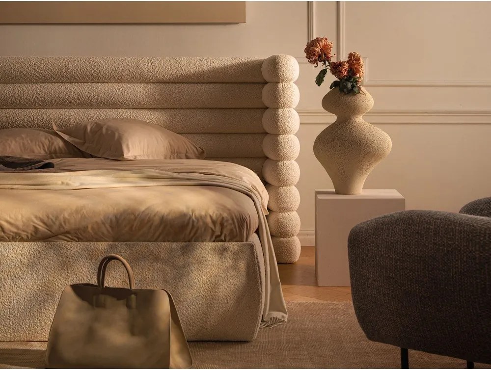 Letto matrimoniale imbottito verde con contenitore con rete inclusa 180x200 cm Mount – Micadoni