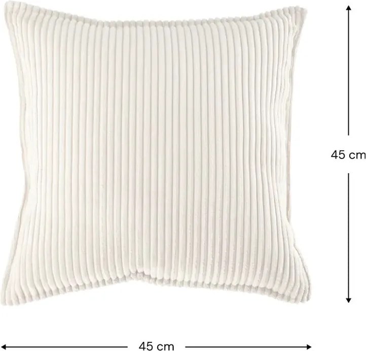 Cuscino per divano da bambini color crema con rivestimento in velluto a coste Block – Wigiwama