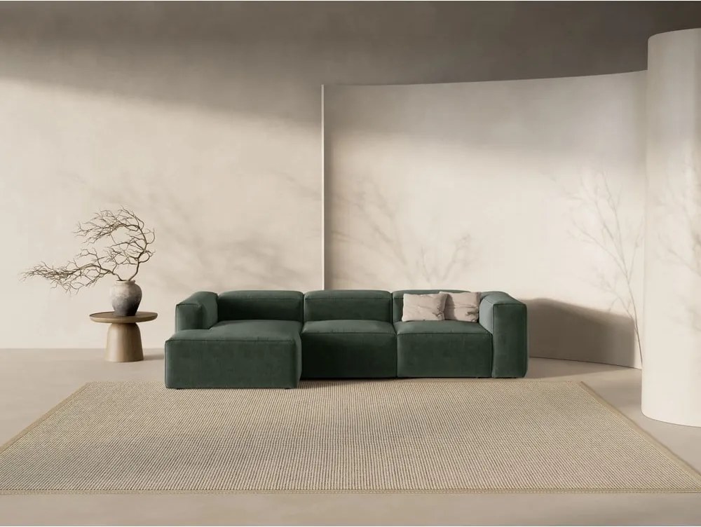 Divano angolare verde (con penisola a sinistra/con chaise lounge) Bergamo – Cosmopolitan Design