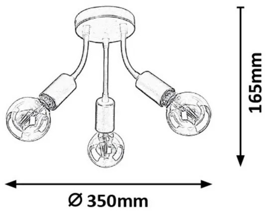 Rabalux 6808 - Lampadario a plafone ALMUS 3xE27/60W/230V