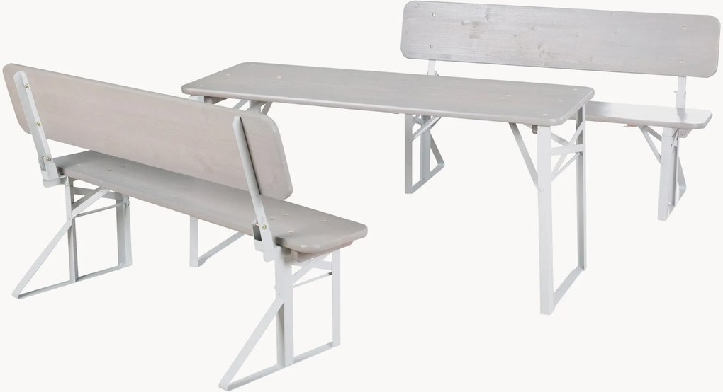 Set di mobili pieghevoli per bambini da esterno con schienale Roba, set da 3