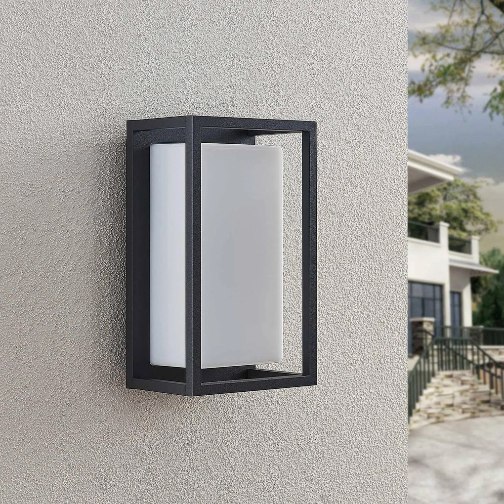 Lucande applique da esterni LED Ilirian, antracite, alluminio, 15 cm