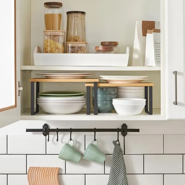 Set da 2 mensole portaoggetti MARGE, nero/marrone