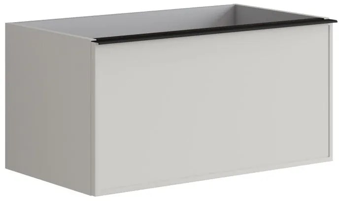 Mobile da bagno sospeso sotto lavabo L 80 x H 40 x P 45.5 cm grigio laccato opaco, 1 cassetto Pixel frame