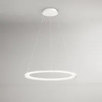 Lampadario A Sospensione Contemporaneo Edge Alluminio Bianco Led Integrato 86W