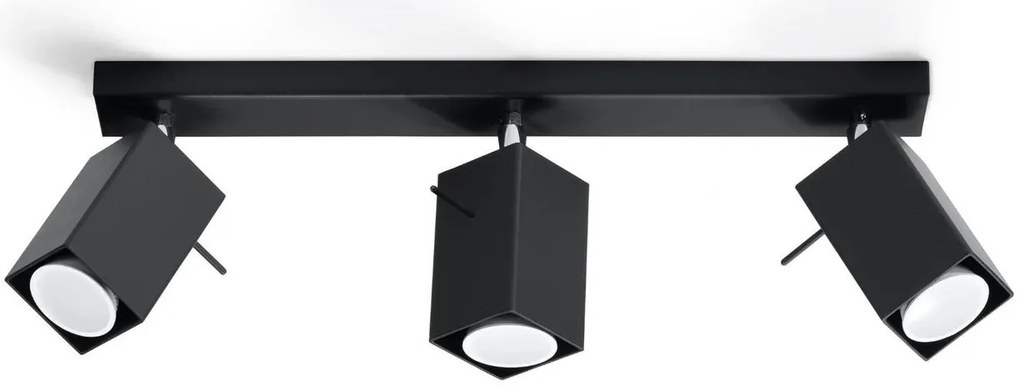 Plafoniera da Soffitto in Acciaio 3xGU10 MERIDA 3 Nera Orientabile