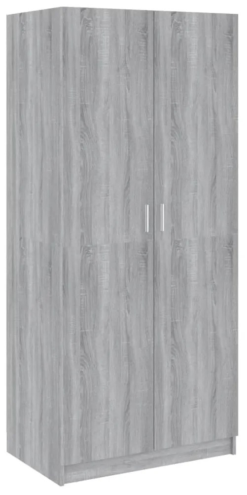 Armadio grigio sonoma 80x52x180 cm in legno multistrato