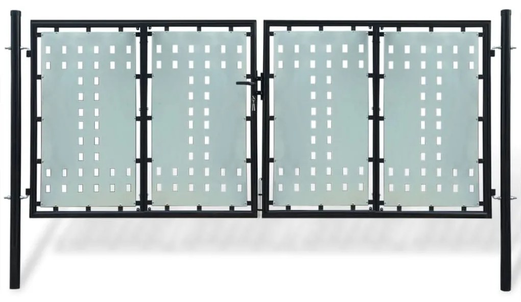 Cancello Per Recinzione Singolo Nero 300 X 175 Cm /