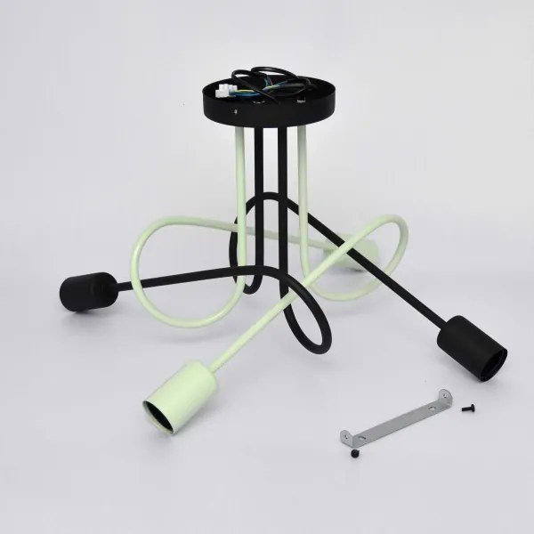 Lampadario a plafone OXFORD 4xE27/15W/230V nero/verde