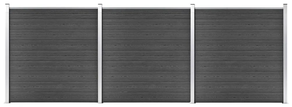 Set Pannelli Di Recinzione İn Wpc 526x186 Cm Nero /