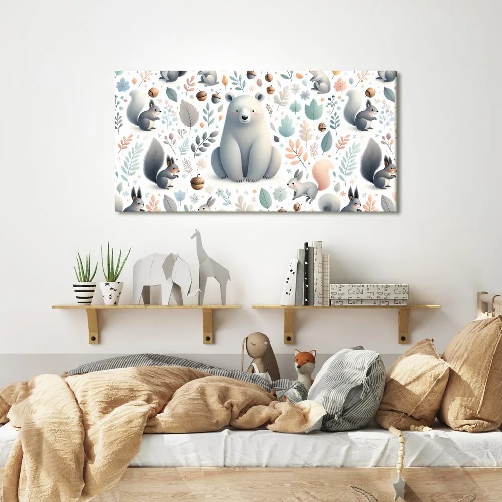 Quadro su tela – Orsetto e amici del bosco