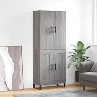 Credenza Grigio Sonoma 69,5x34x180 cm in Legno Multistratocod mxl 77666