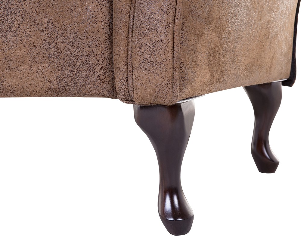 Chaise longue in scamosciato sintetico marrone destra LATTES Beliani