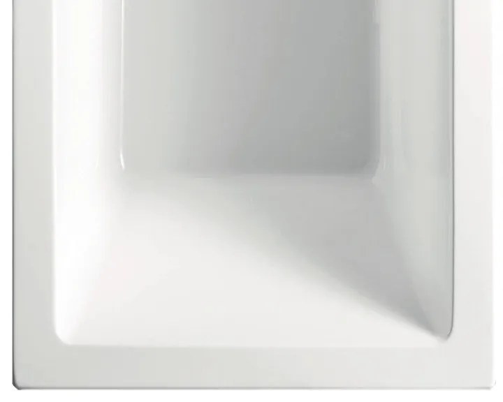 Kamalu - Vasca da bagno rettangolare 170x75cm in acrilico bianco lucido | KM200