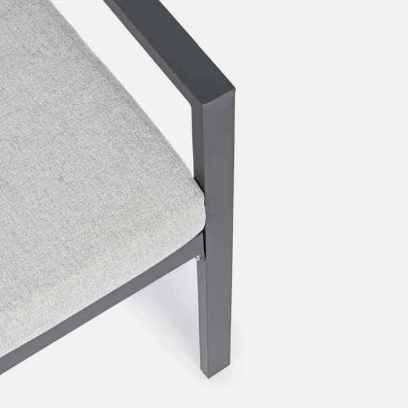 Salotto da esterno in alluminio 4 posti Antracite Bizzotto Lorillard New