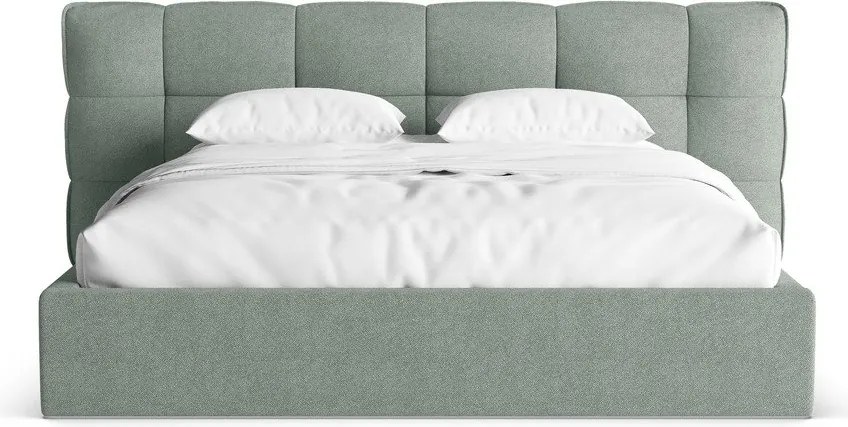 Letto matrimoniale imbottito color menta con contenitore con rete inclusa 160x200 cm Eric – Micadoni