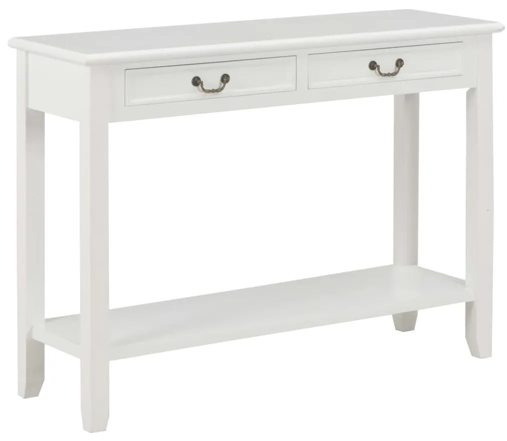 Tavolo consolle bianco 110x35x80 cm in legno