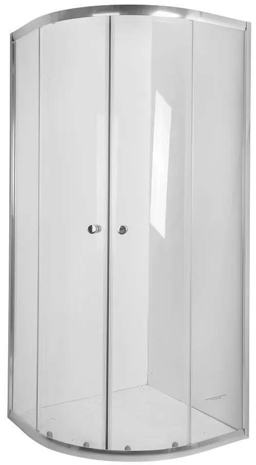 Invena Vitoria box doccia 80x80 cm semicircolare cromo lucida/vetro trasparente AK-49-185
