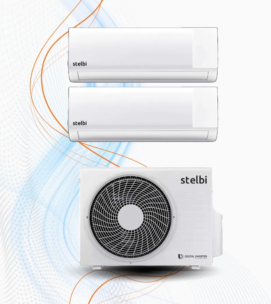 Climatizzatore Stelbi Lion Dual Inverter R-32 WiFi, 9.000+12.000