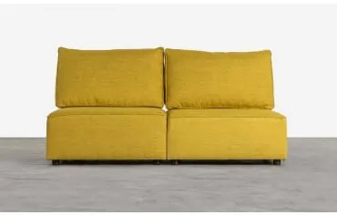 Divano Modulare 2 Poltrone Alma Confort Giallo ocra - The Masie