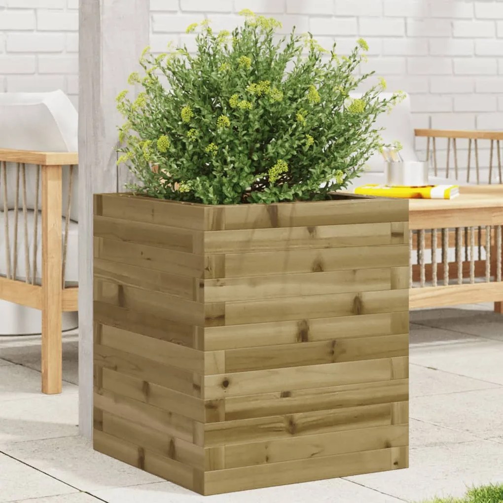 Fioriera Da Giardino 40x40x46 Cm İn Legno Di Pino Impregnato /