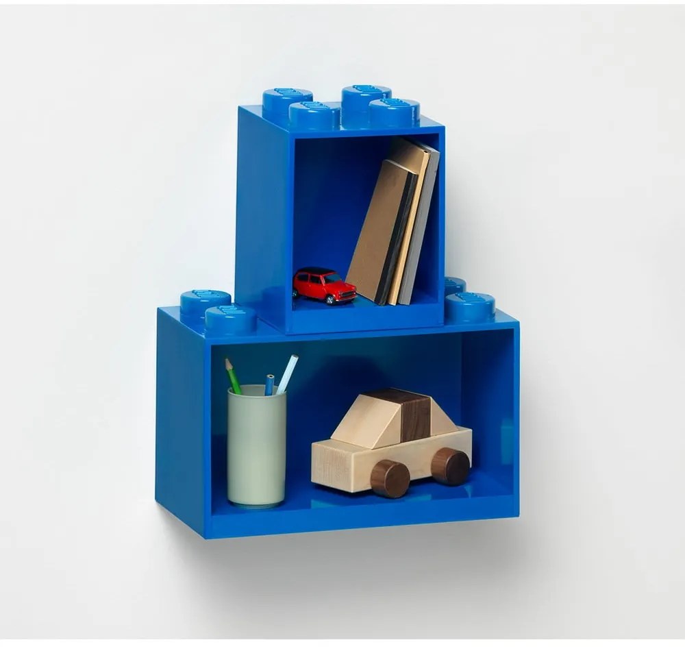 Set di 2 mensole da parete blu per bambini Brick - LEGO®