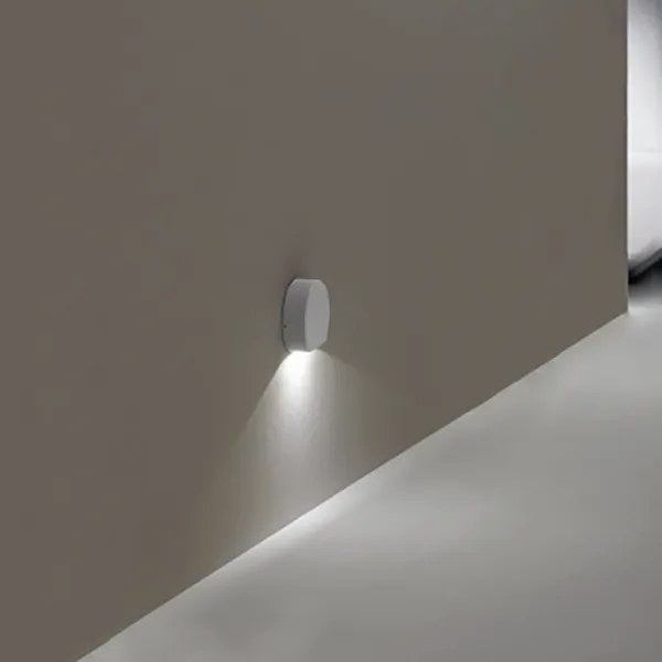 Lampada applique segnapasso SUN per esterni in alluminio 10x3 cm Silver