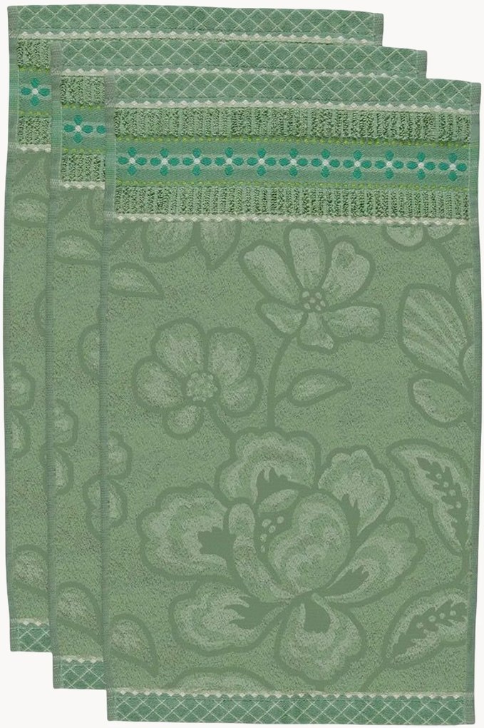 Set di 3 asciugamani ospite in cotone spugna jacquard Jasmin